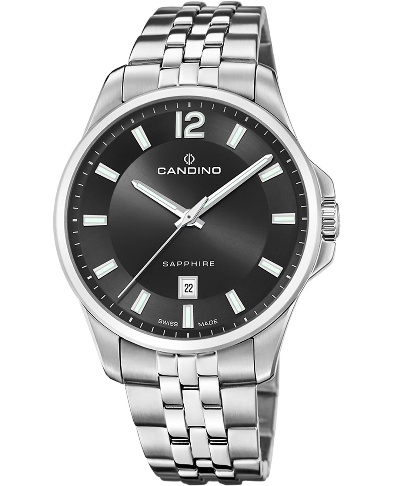Candino Candino Gents Classic C4764/4  C4764/4 кварцевые мужские часы черный циферблат, браслет нержавеющая сталь — вид спереди