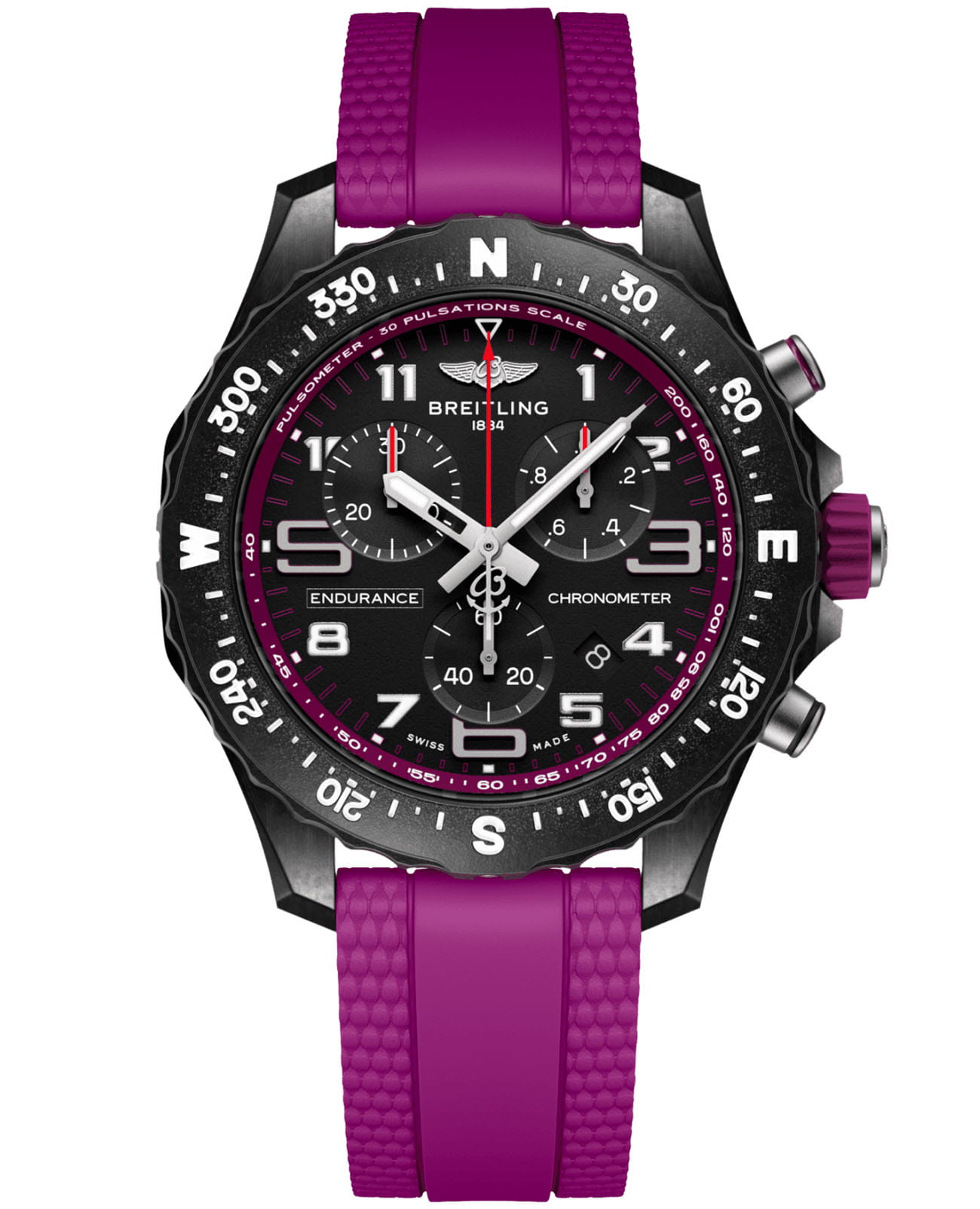 Breitling Breitling Endurance Pro 38 X83310F61B1S1  X83310F61B1S1 кварцевые женские часы черный циферблат, браслет каучук — вид спереди