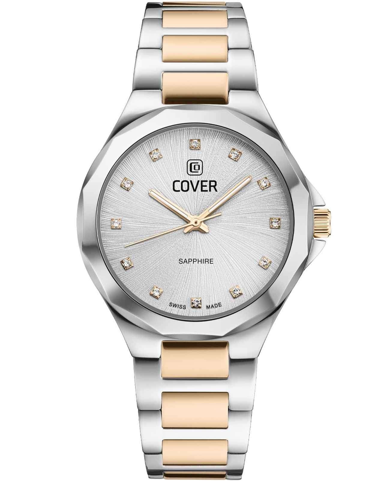 Cover Cover Cardea Crystal CO221.03  CO221.03 кварцевые женские часы серебристый циферблат, браслет нержавеющая сталь с pvd-покрытием — вид спереди