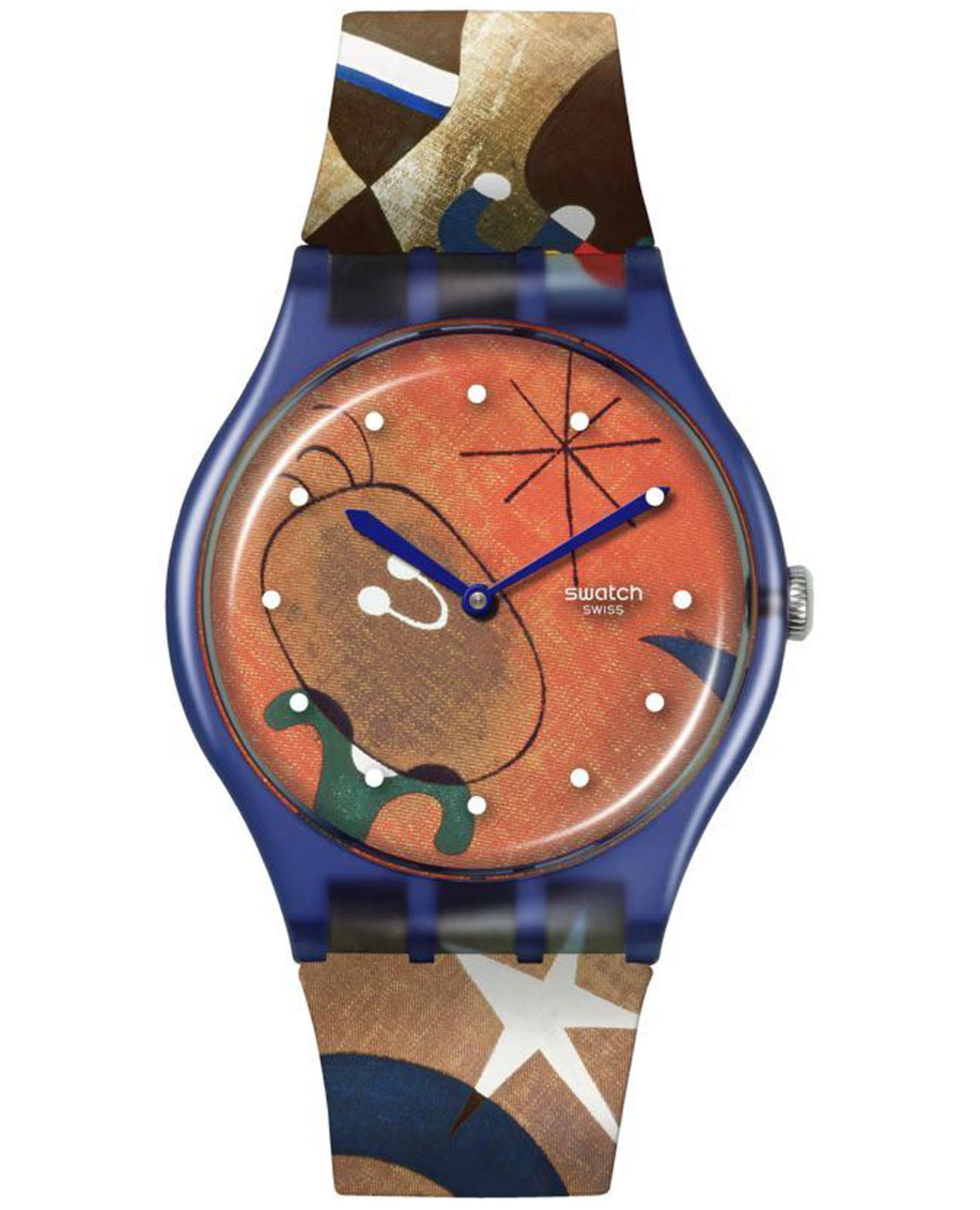 Swatch Swatch New Gent Biosourced SO29Z136  SO29Z136 кварцевые мужские часы оранжевый циферблат, браслет силикон — вид спереди
