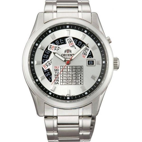 Orient Orient FX01002W (FFX01002W)  FFX01002W механические мужские часы белый циферблат, браслет  — вид спереди