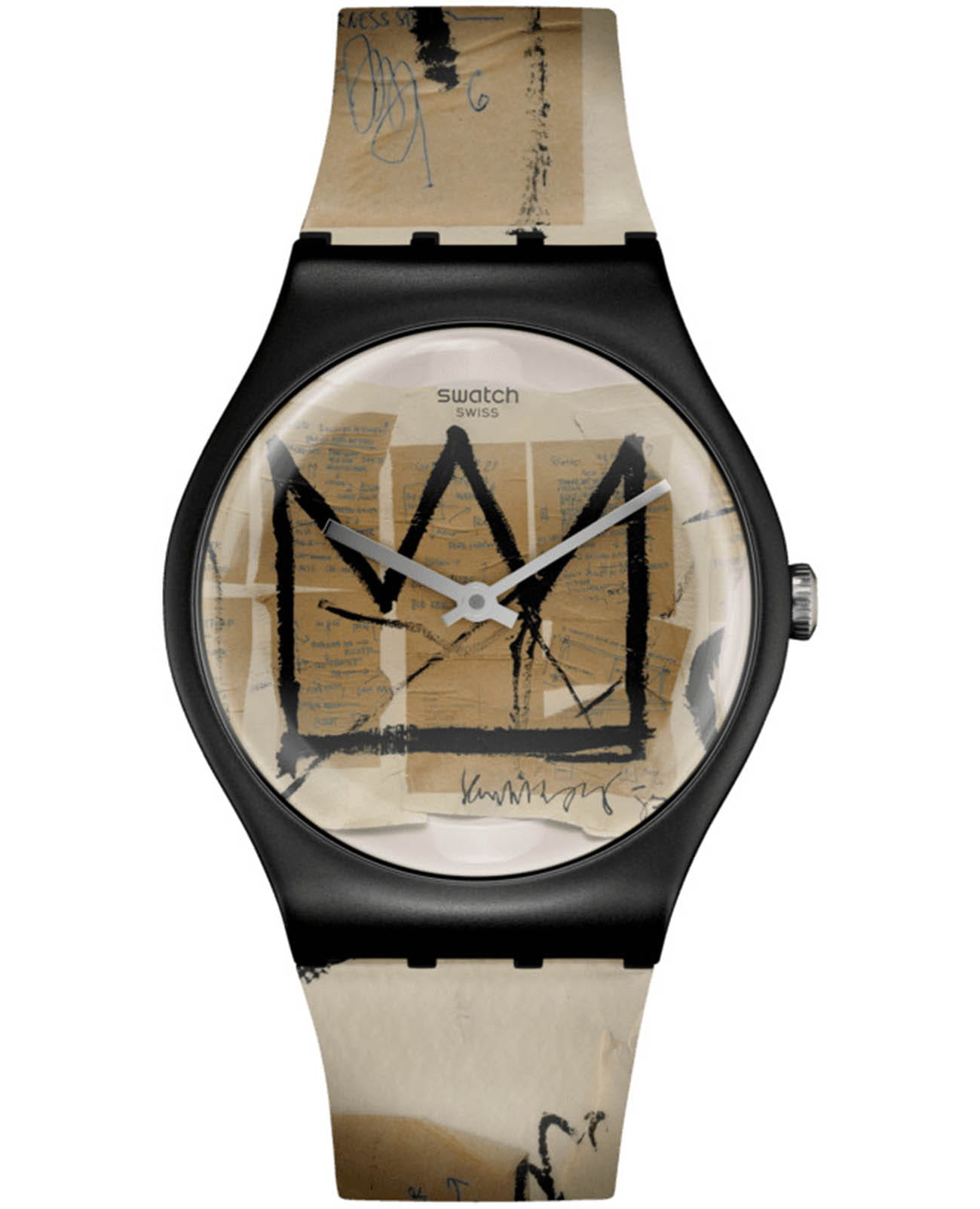 Swatch Swatch New Gent SUOZ355  SUOZ355 кварцевые женские часы бежевый циферблат, браслет силикон — вид спереди