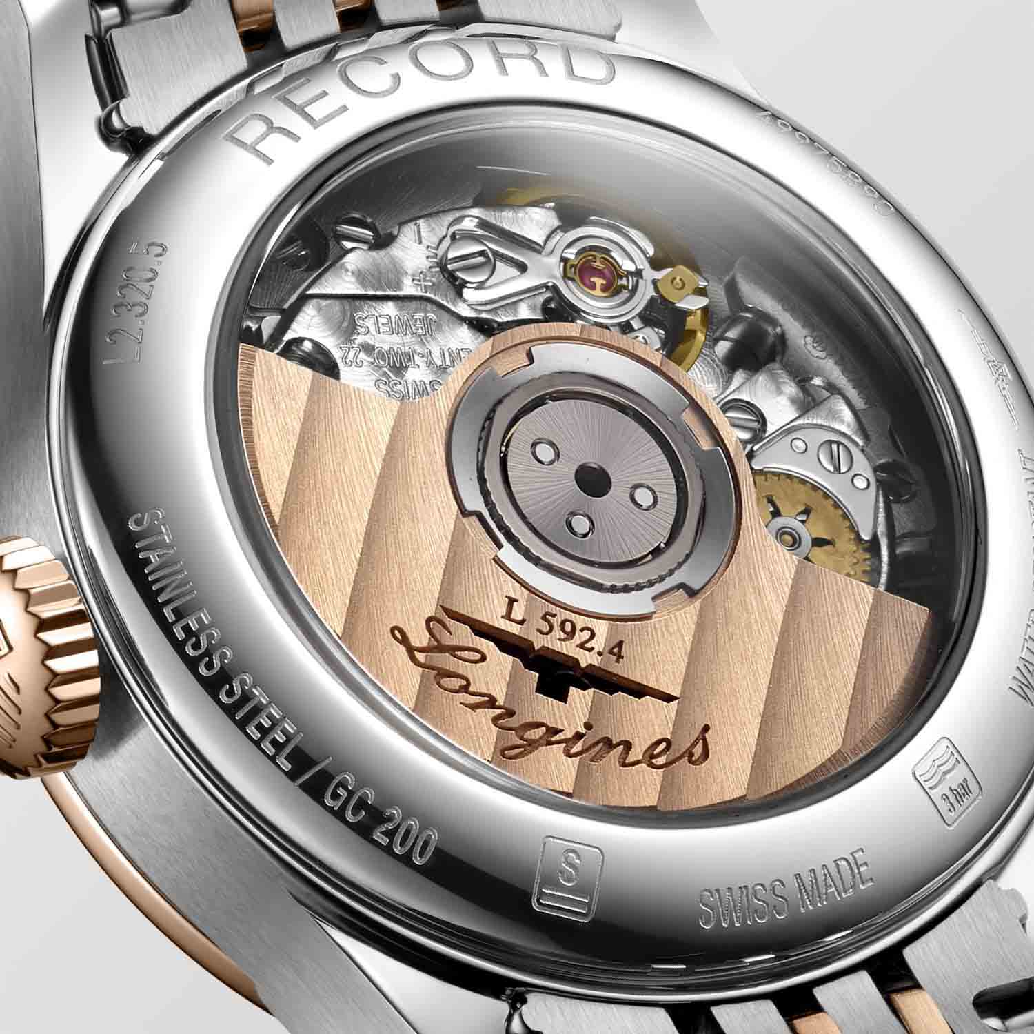 Longines Longines Record Collection L2.320.5.87.7  - задняя крышка сталь металл золото корпуса, швейцария часы