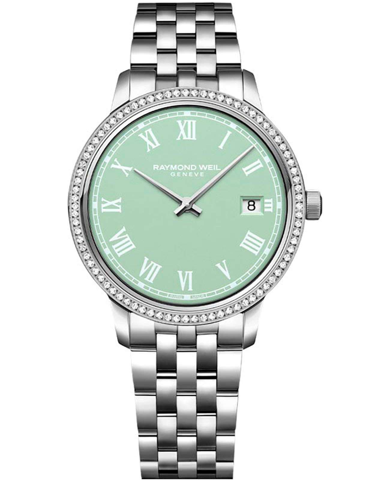 Raymond Weil Raymond Weil Toccata 5385-STS-00520  5385-STS-00520 кварцевые женские часы зеленый циферблат, браслет нержавеющая сталь — вид спереди