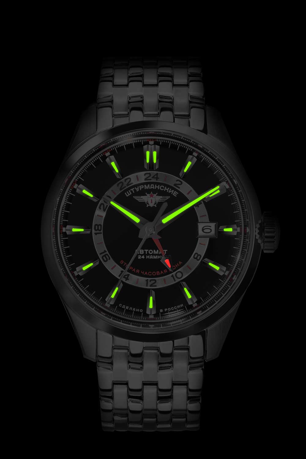 Штурманские Штурманские Открытый космос NH34/1891052B, открытый космос россия мужские часы на браслете нержавеющая сталь боковой вид