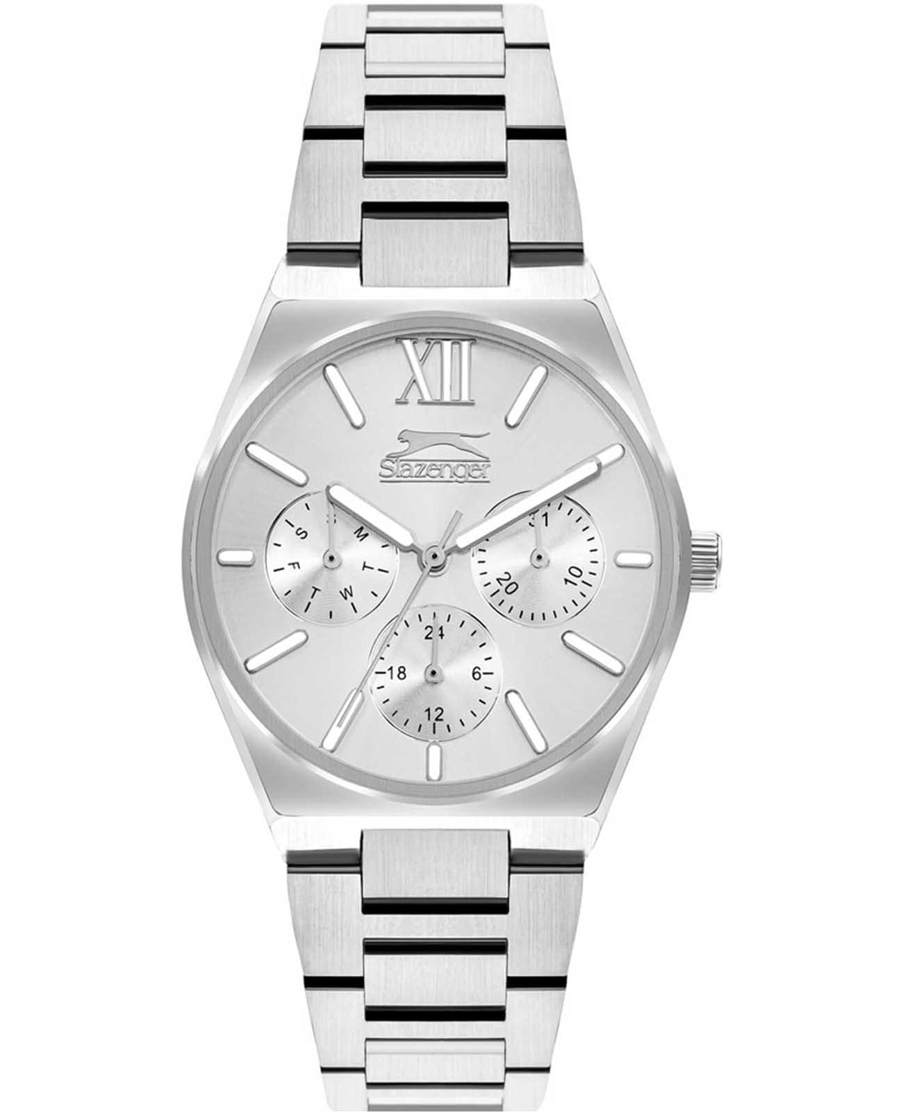 Slazenger Slazenger SL.09.2243.4.01  SL.09.2243.4.01 кварцевые женские часы серебристый циферблат, браслет нержавеющая сталь — вид спереди