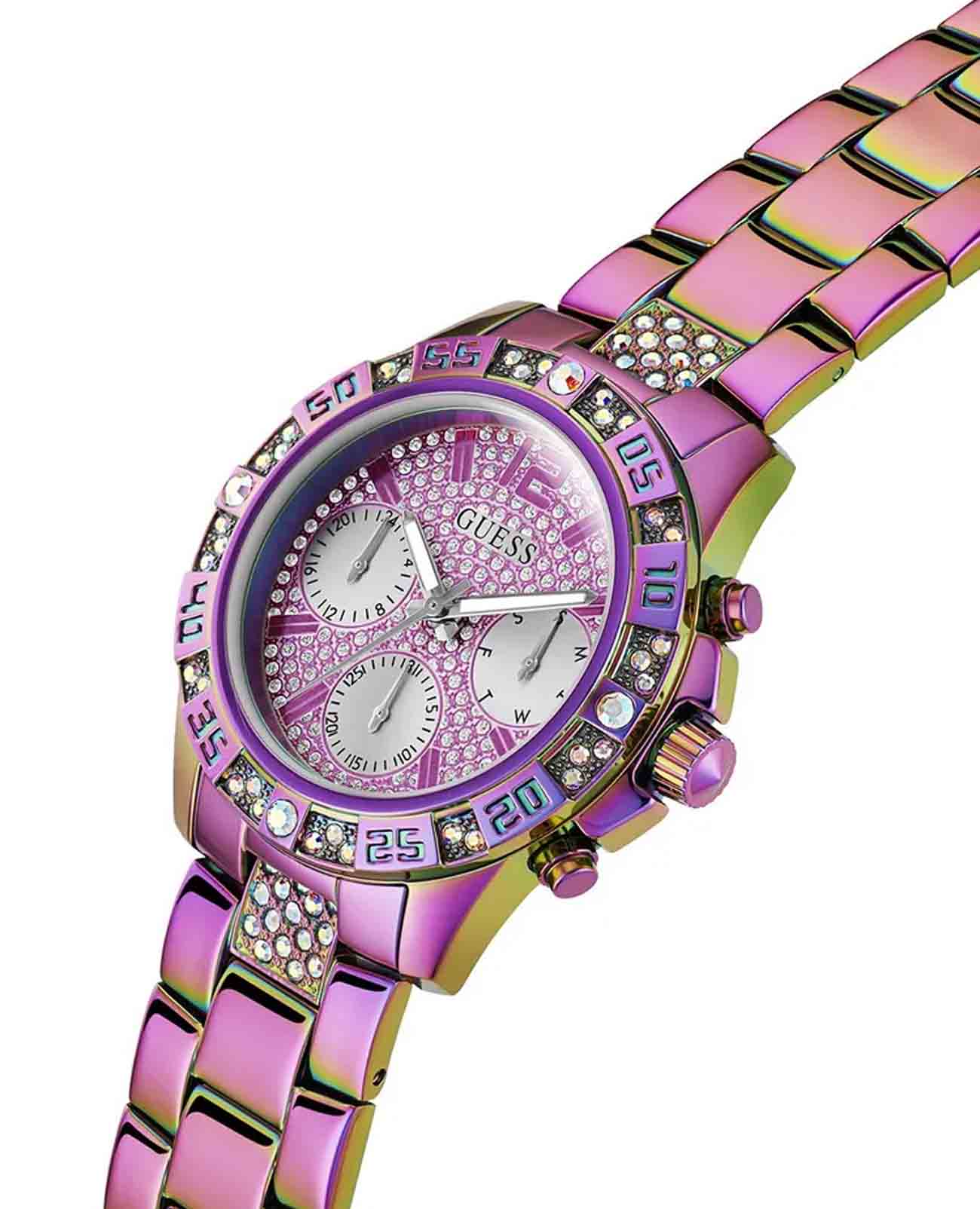 Guess Guess Sport GW0771L4 кварцевые женские часы часы крупный план фиолетовый циферблата