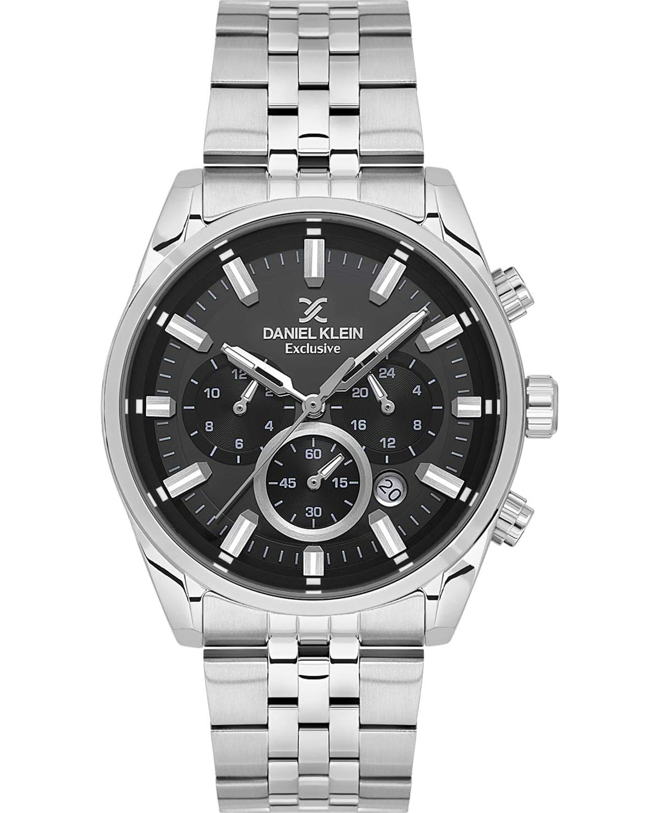 Daniel Klein Daniel Klein Exclusive DK.1.13740-2  DK.1.13740-2 кварцевые мужские часы черный циферблат, браслет нержавеющая сталь — вид спереди