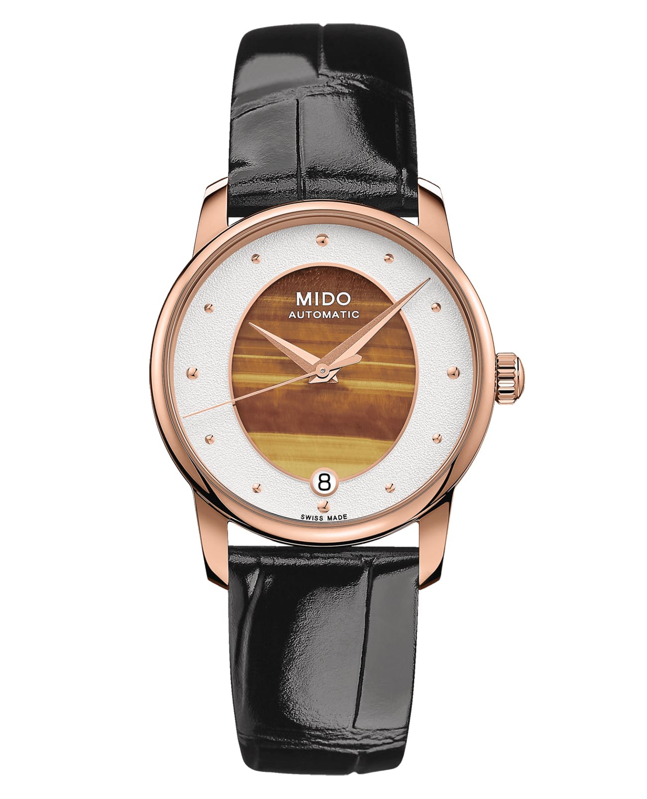 Mido Mido Baroncelli Wild Stone M035.207.36.471.00  M0352073647100 механические женские часы  циферблат, браслет кожаный — вид спереди