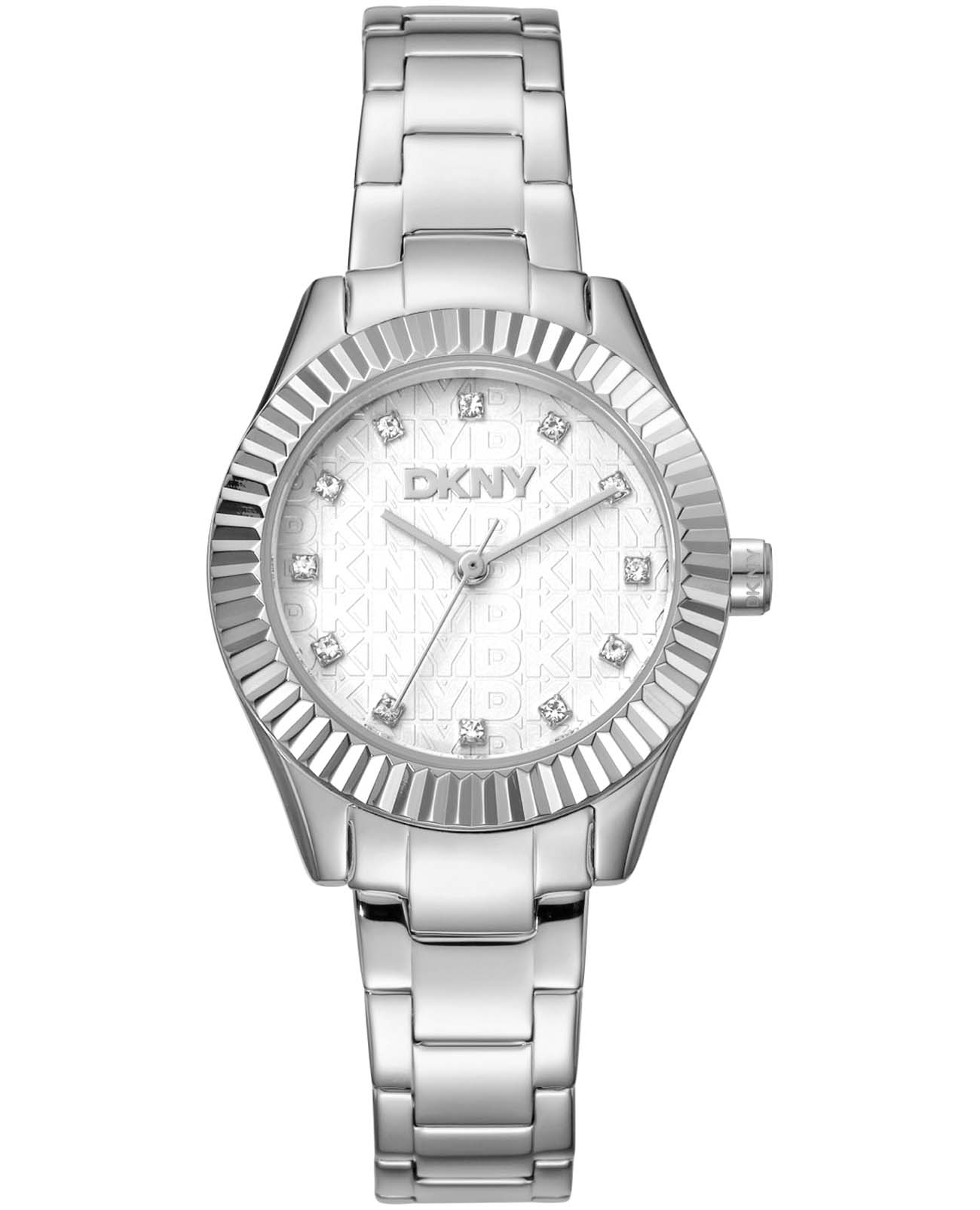 DKNY DKNY Chambers Glitz DK1L017M0035  DK1L017M0035 кварцевые женские часы белый циферблат, браслет нержавеющая сталь — вид спереди