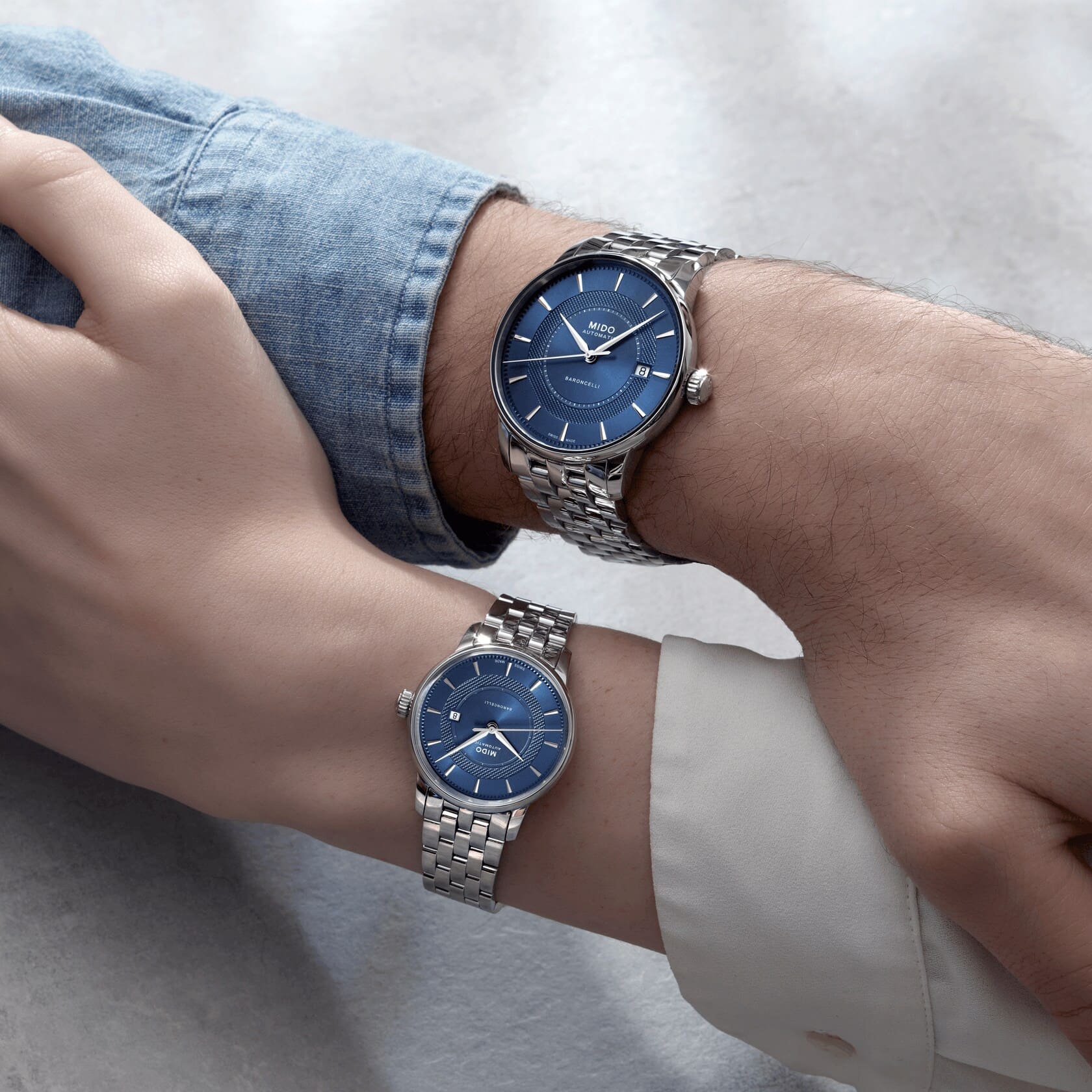 Mido Mido Baroncelli Signature M037.207.11.041.01 женские часы синий циферблат на запястье