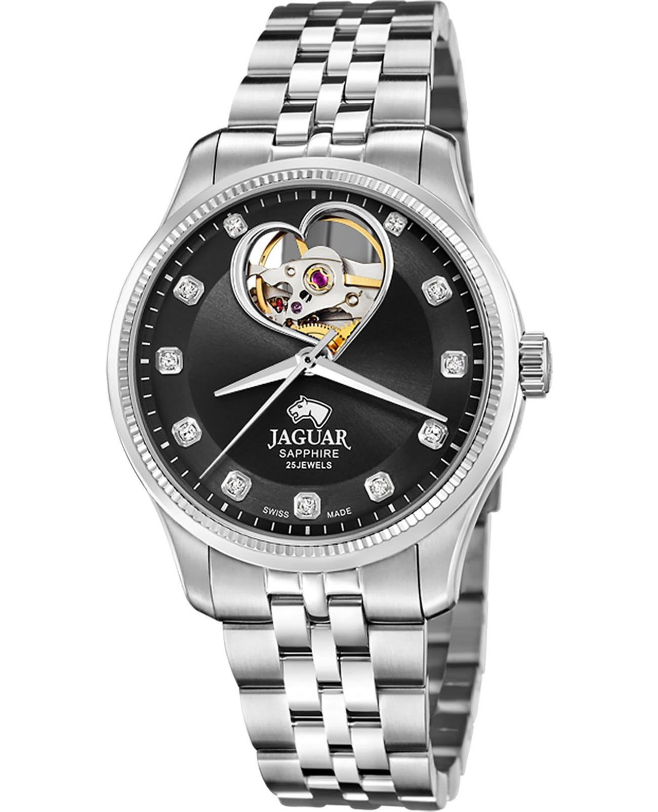 Jaguar Jaguar Automatic Open Heart J994/3  J994/3 механические женские часы серый циферблат, браслет нержавеющая сталь — вид спереди