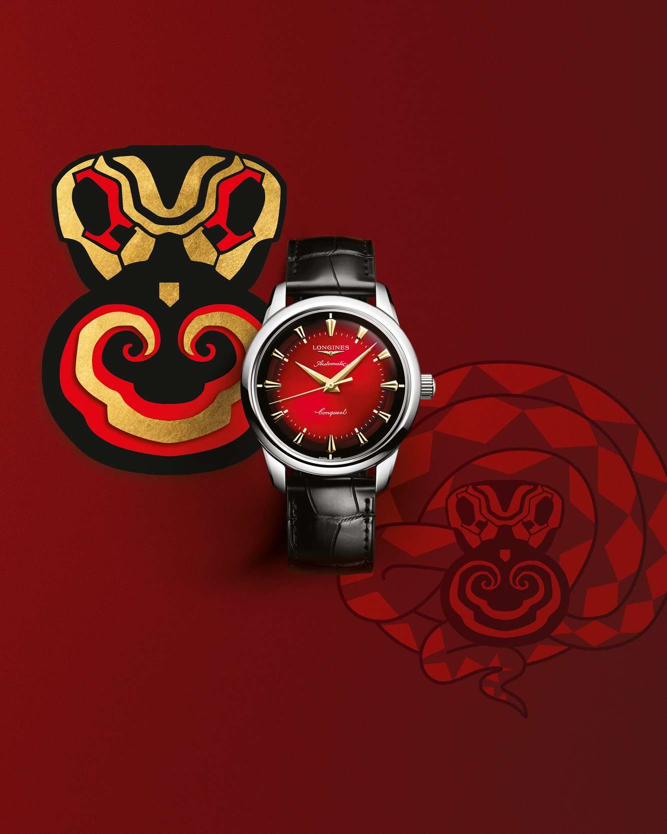 Longines Longines Heritage Classic L1.651.4.09.2 мужские часы красный циферблат на запястье