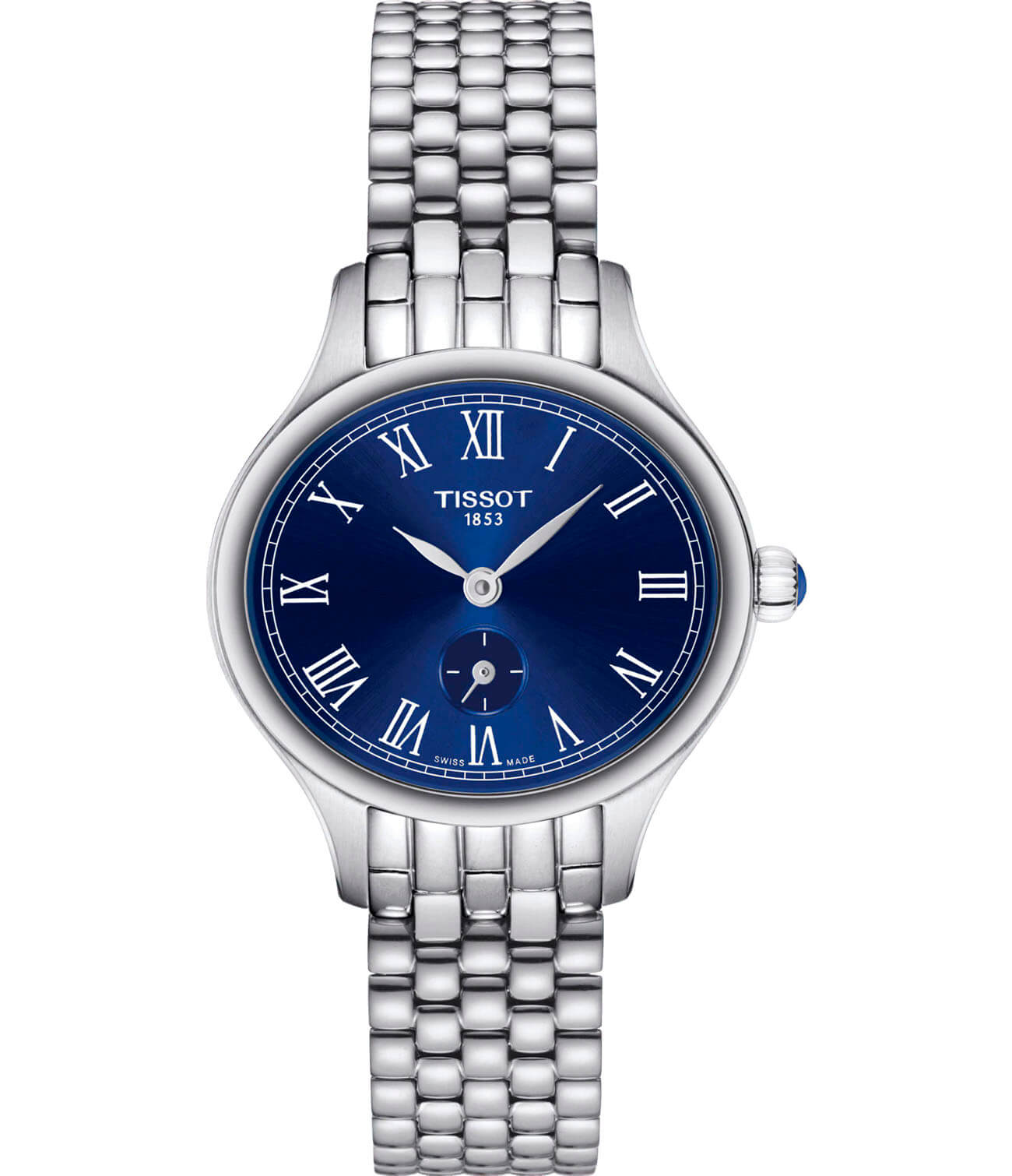 Tissot Tissot Bella Ora Piccola T103.110.11.043.00 Bella Ora T1031101104300 кварцевые женские часы синий циферблат, браслет нержавеющая сталь — вид спереди