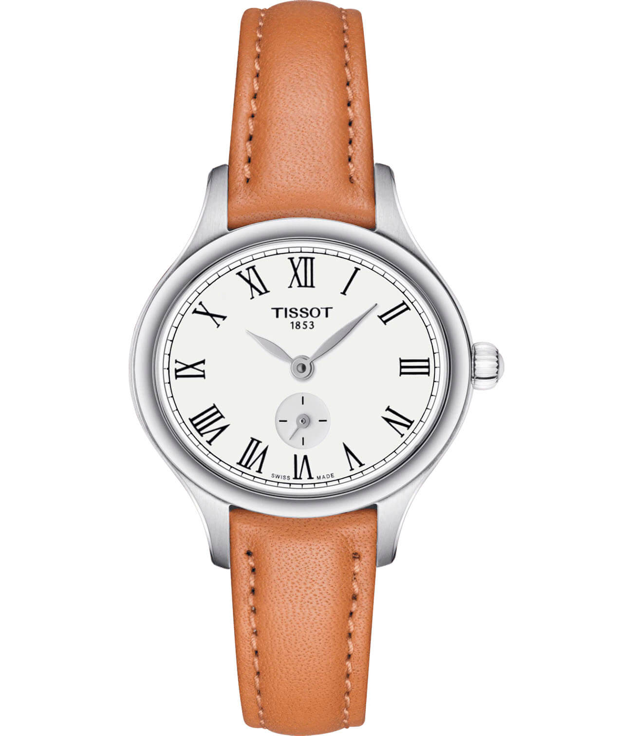 Tissot Tissot Bella Ora Piccola T103.110.16.033.00 Bella Ora T1031101603300 кварцевые женские часы белый циферблат, браслет кожаный — вид спереди
