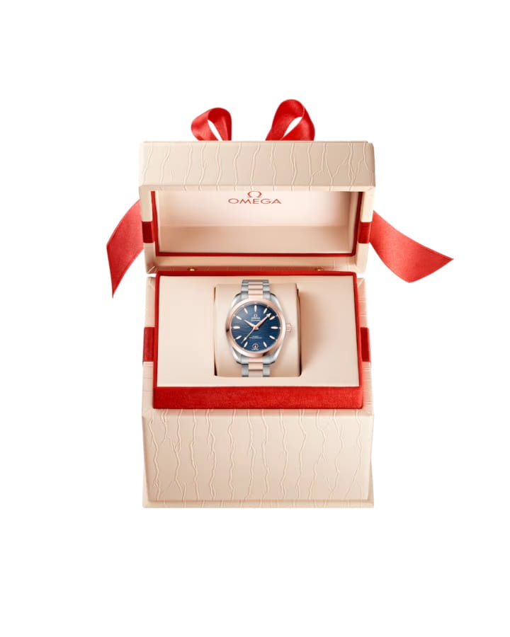 Omega Omega Seamaster Aqua Terra 220.20.34.20.03.001 женские часы синий циферблат на запястье