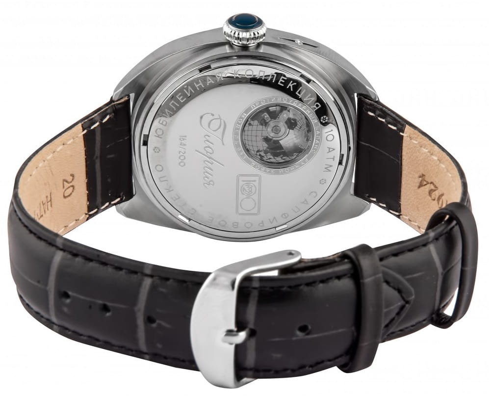 Слава Слава Глория 0930560/300-2428, глория россия мужские часы на браслете кожаный боковой вид