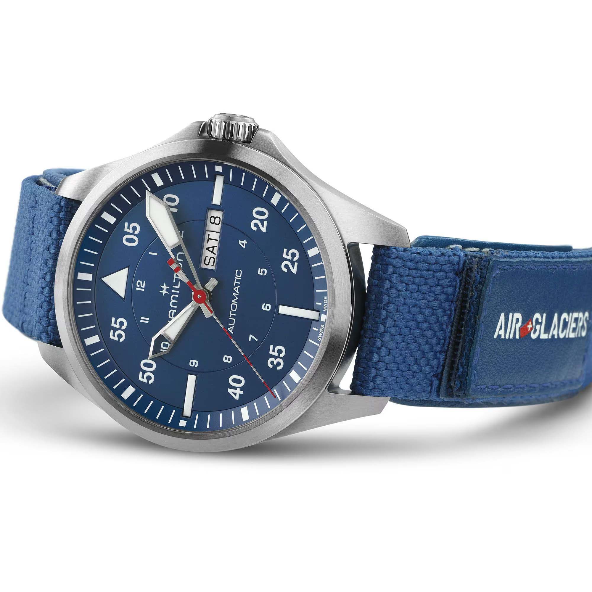 Hamilton Hamilton Khaki Aviation Day Date Auto - Air - Glaciers Edition H64655941 khaki aviation с синий ремешком