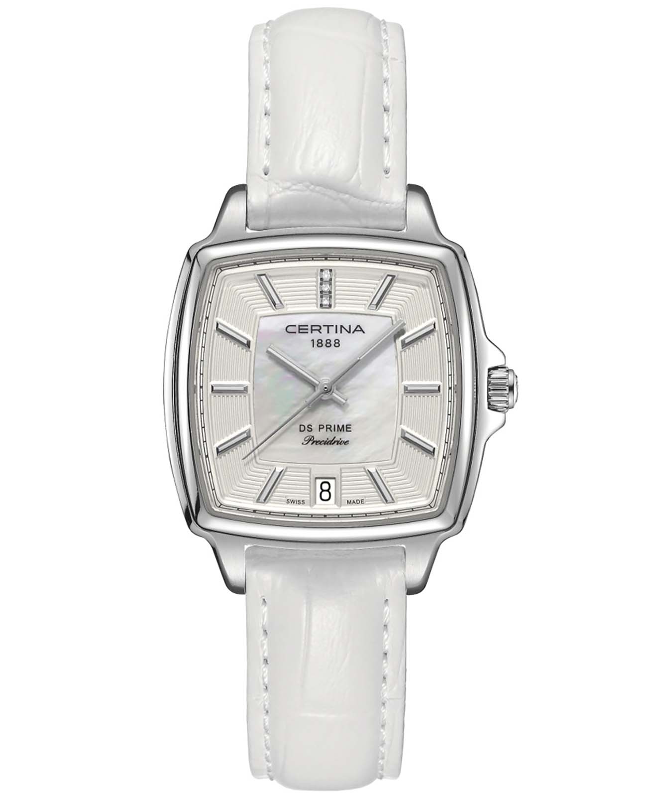 Certina Certina DS Prime C028.310.16.116.00  C0283101611600 кварцевые женские часы перламутровый циферблат, браслет кожаный — вид спереди