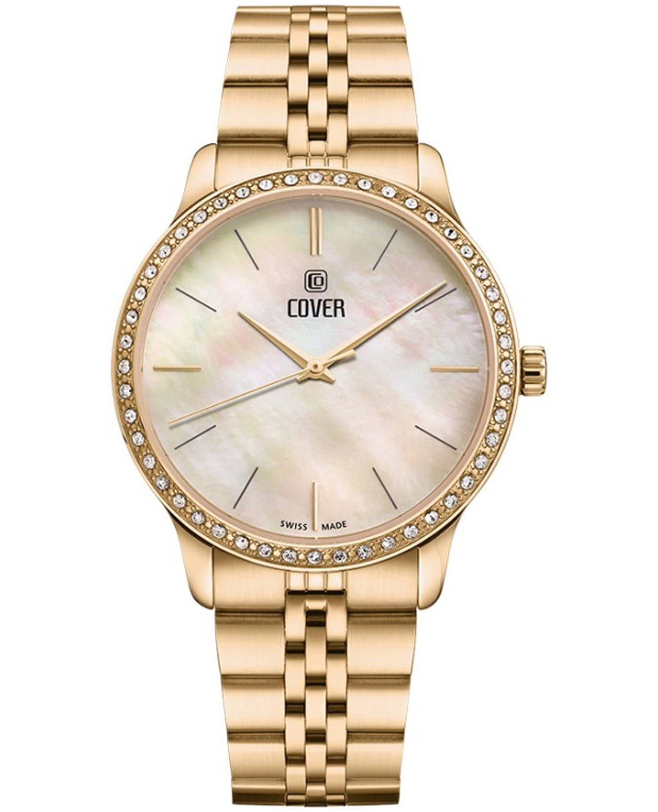 Cover Cover Saraya CO206.04  CO206.04 кварцевые женские часы бежевый циферблат, браслет нержавеющая сталь с pvd-покрытием — вид спереди