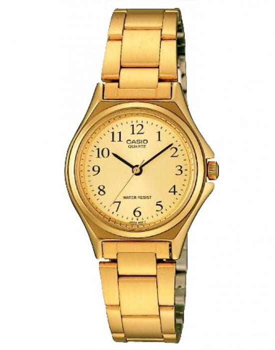 Casio Casio Collection LTP-1130N-9B  LTP-1130N-9B кварцевые женские часы золотой циферблат, браслет нержавеющая сталь с ip-покрытием — вид спереди