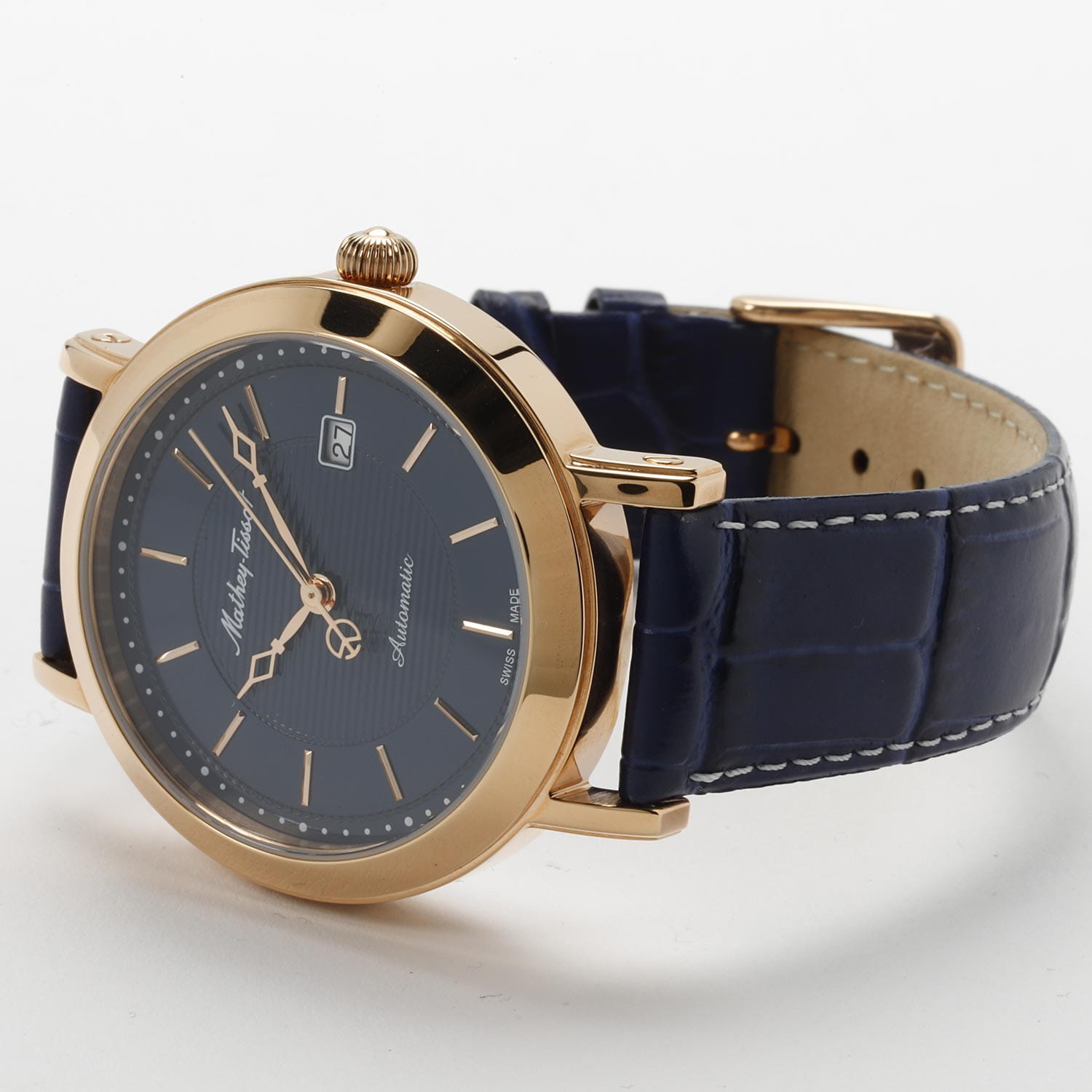 Mathey-Tissot Mathey-Tissot City Auto HB611251ATPBU,  швейцария мужские часы на браслете кожаный боковой вид