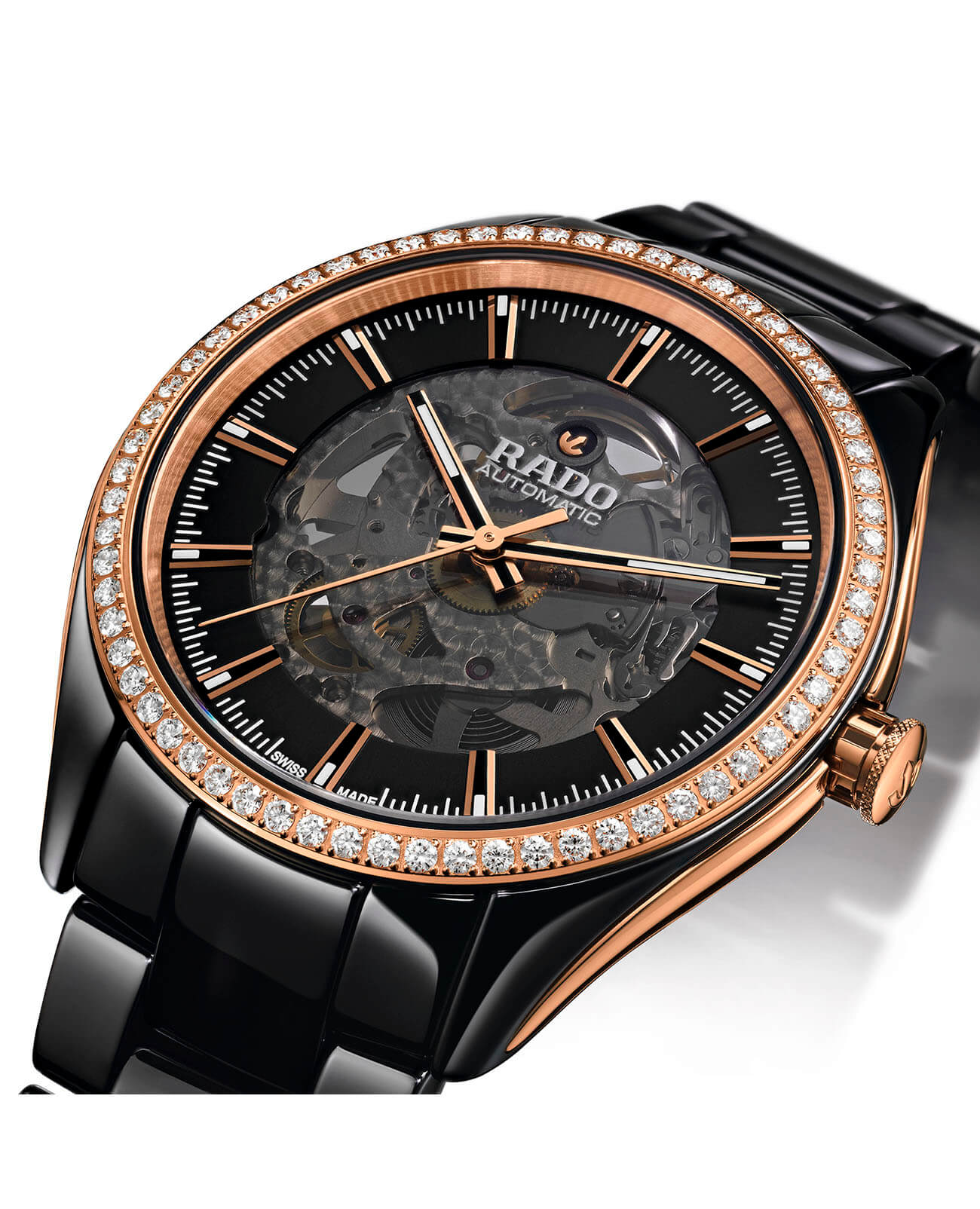 Rado Rado Hyperchrome Automatic Open Heart Diamonds R32029152 Automatic, наручные женские часы фото под углом