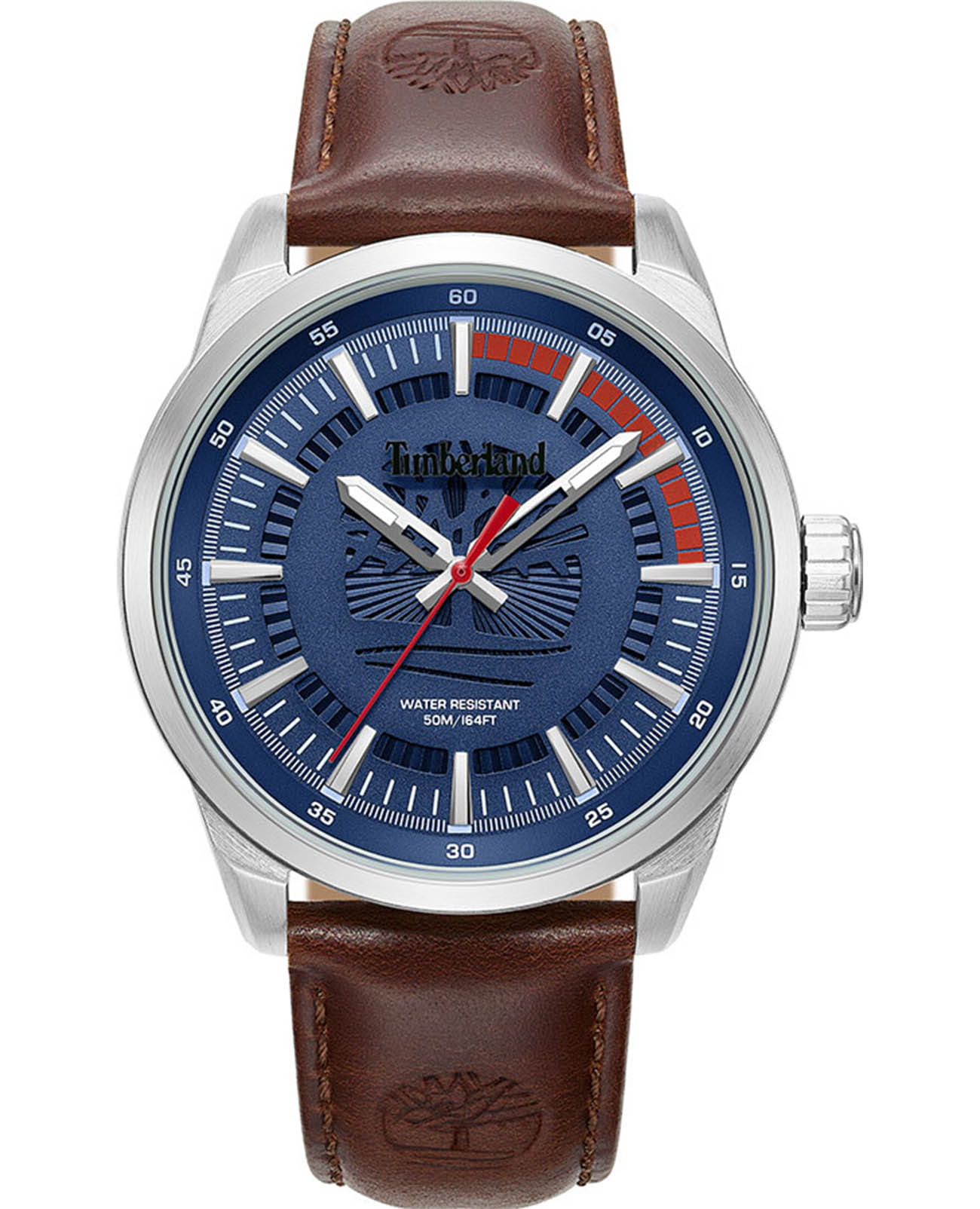 Timberland Timberland Lanigan TDWGA0083202  TDWGA0083202 кварцевые мужские часы синий циферблат, браслет кожаный — вид спереди