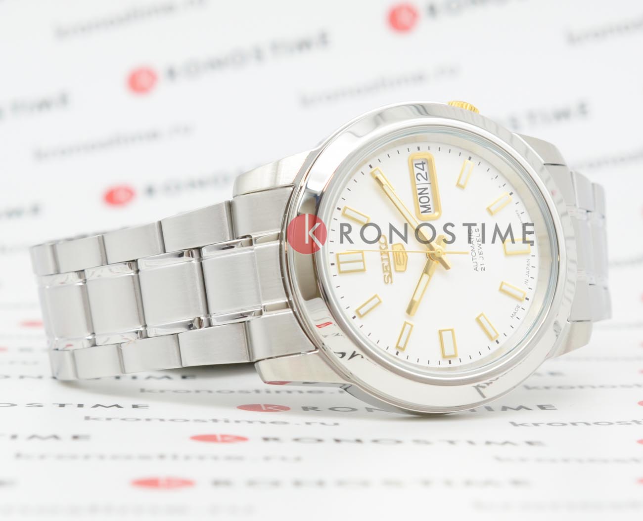 Seiko Seiko 5 Regular SNKK07J1 мужские часы белый циферблат на запястье