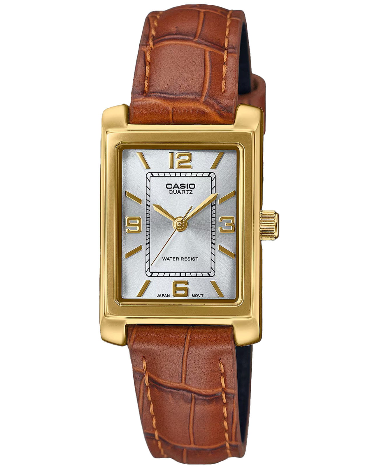 Casio Casio LTP-1234GLL-7A  LTP-1234GLL-7A кварцевые женские часы перламутровый циферблат, браслет кожаный — вид спереди