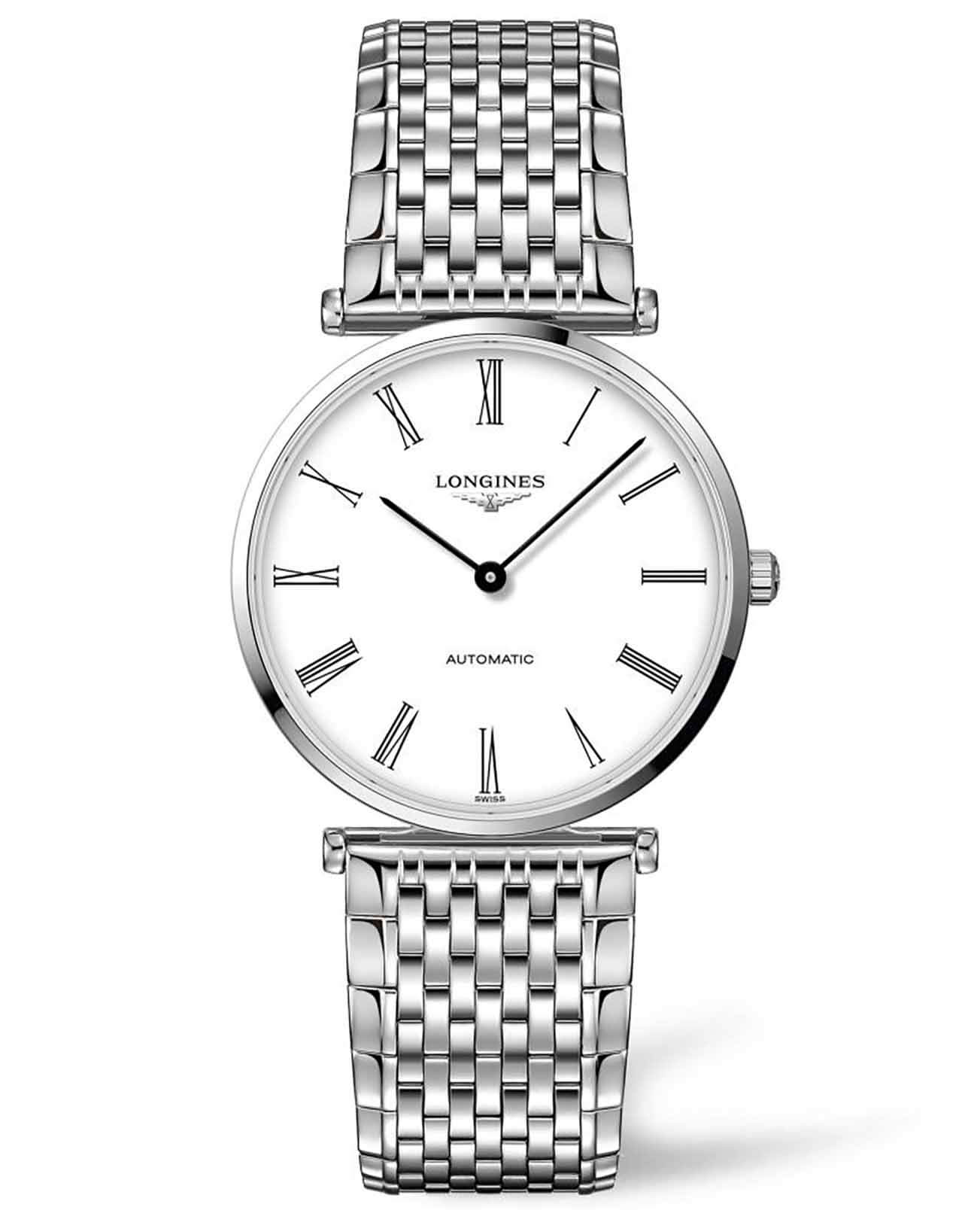 Longines Longines La Grande Classique L4.908.4.11.6  L49084116 механические женские часы белый циферблат, браслет нержавеющая сталь — вид спереди