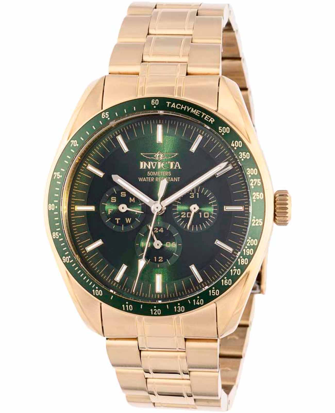 Invicta Invicta Specialty IN45963  IN45963 кварцевые мужские часы зеленый циферблат, браслет нержавеющая сталь с ip-покрытием — вид спереди