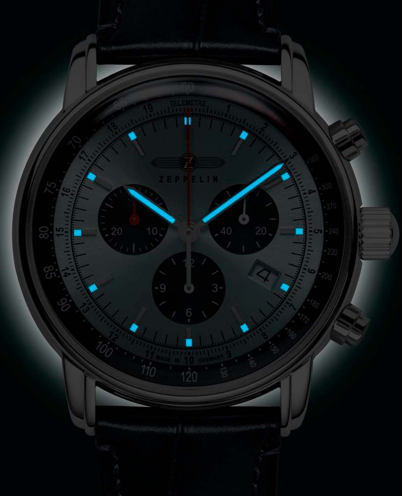 Zeppelin Zeppelin LZ14 Marine 88862 кварцевые мужские часы часы крупный план голубой циферблата