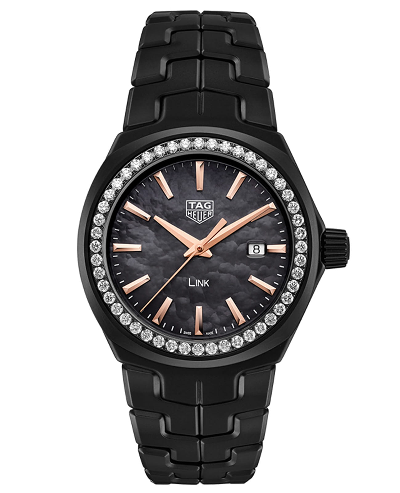 TAG Heuer TAG Heuer Link WBC1391.BH0745  WBC1391.BH0745 кварцевые женские часы перламутровый циферблат, браслет керамика — вид спереди