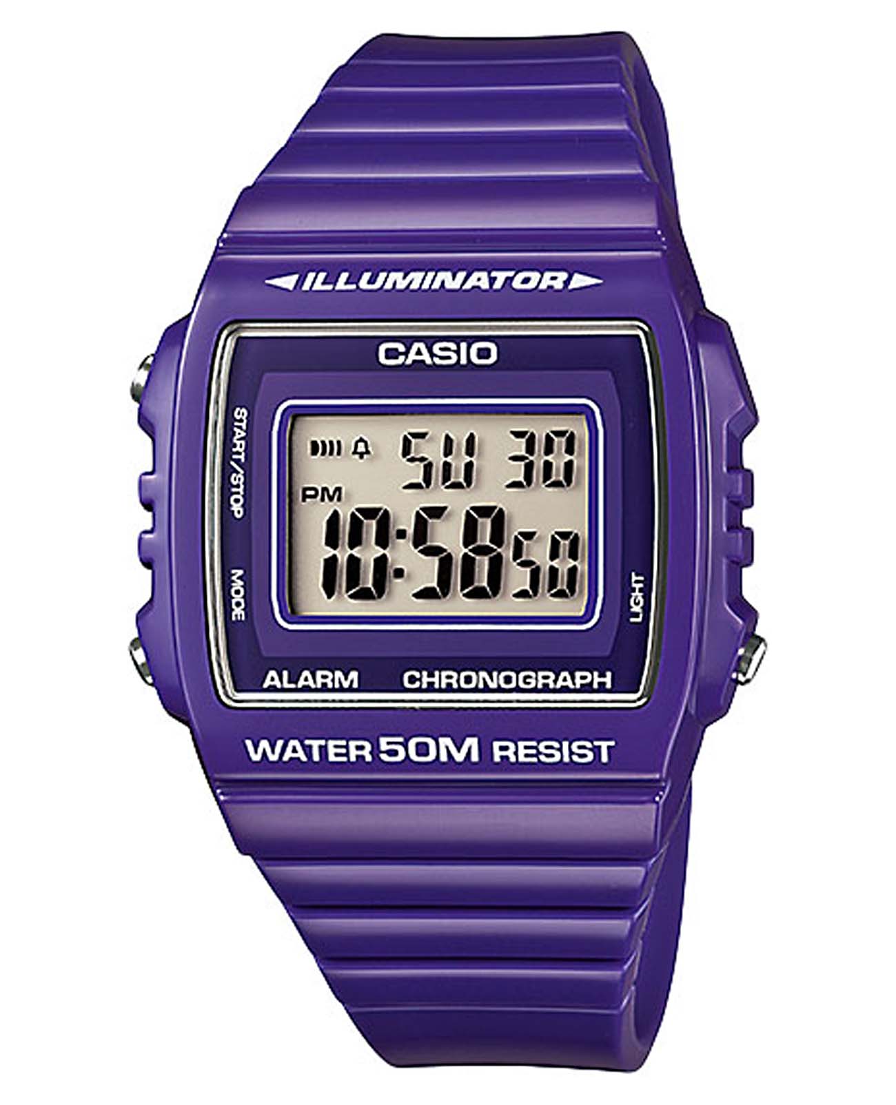 Casio Casio Collection W-215H-6A  W-215H-6A кварцевые мужские часы  циферблат, браслет пластик — вид спереди