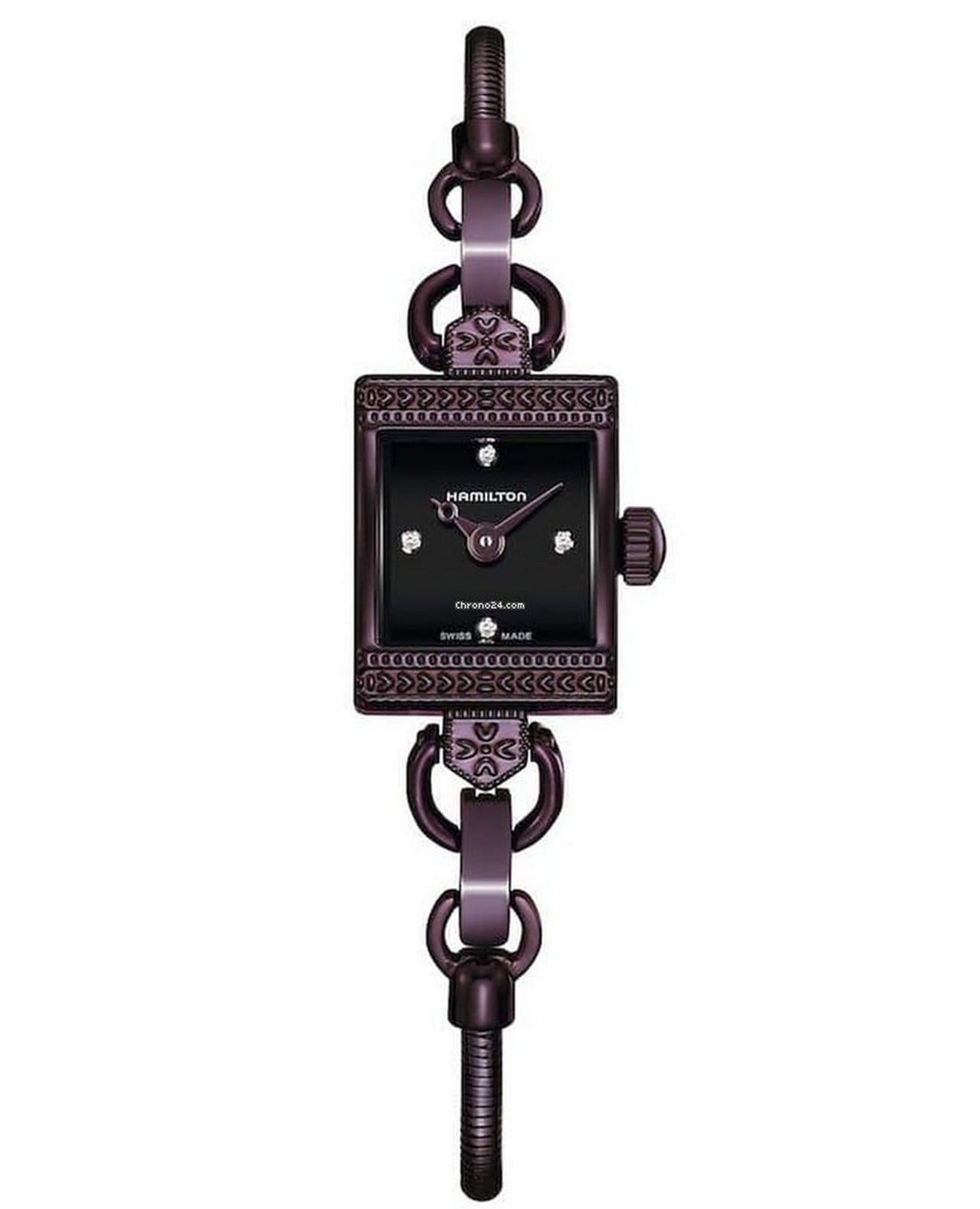 Hamilton Hamilton  American Classics Lady H31201130  H31201130 кварцевые женские часы черный циферблат, браслет нержавеющая сталь — вид спереди