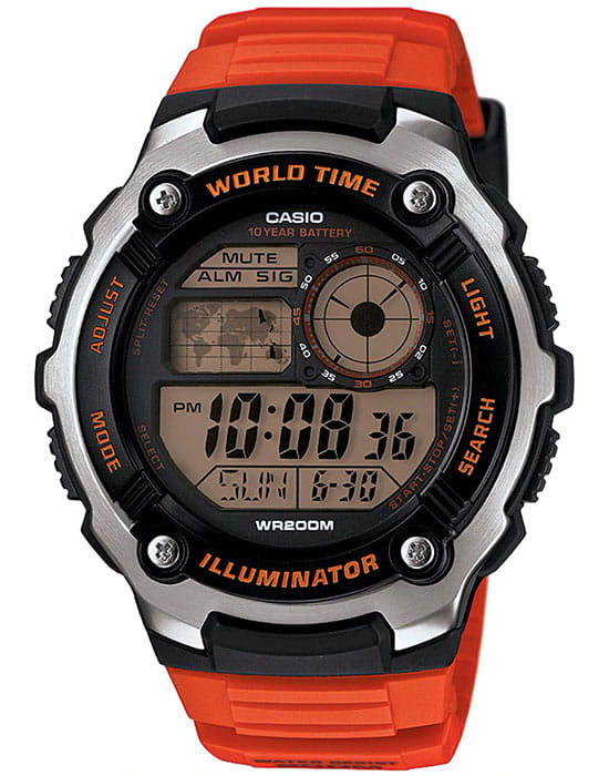 Casio Casio Collection AE-2100W-4A  AE-2100W-4A кварцевые мужские часы серый циферблат, браслет пластик — вид спереди