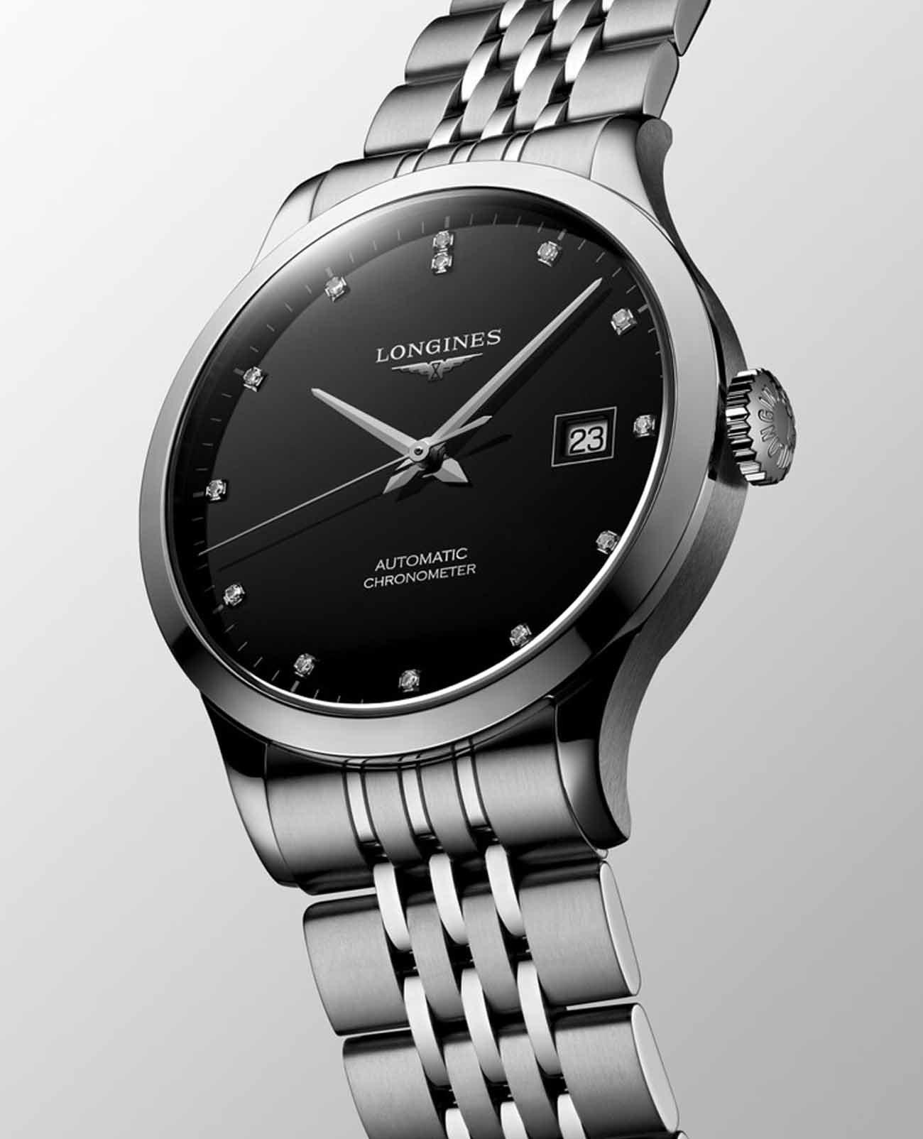 Longines Longines Record Collection L2.820.4.57.6 женские часы черный циферблат на запястье
