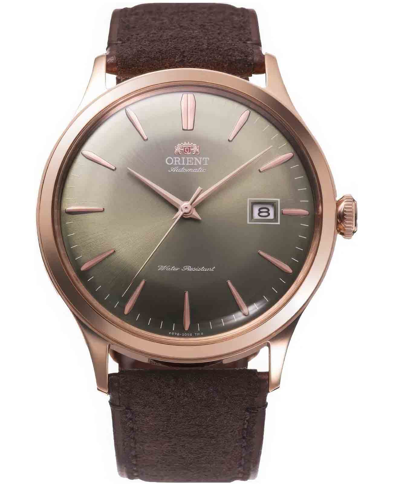 Orient Orient Classic Automatic RA-AC0P04Y (RN-AC0P04Y)  RA-AC0P04Y механические мужские часы зеленый циферблат, браслет кожаный — вид спереди