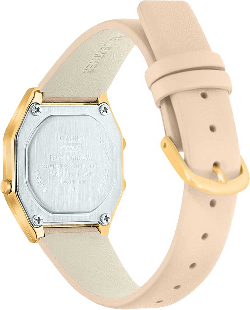 Casio Casio Vintage LA680WEGL-4EF кварцевые женские часы часы крупный план  циферблата