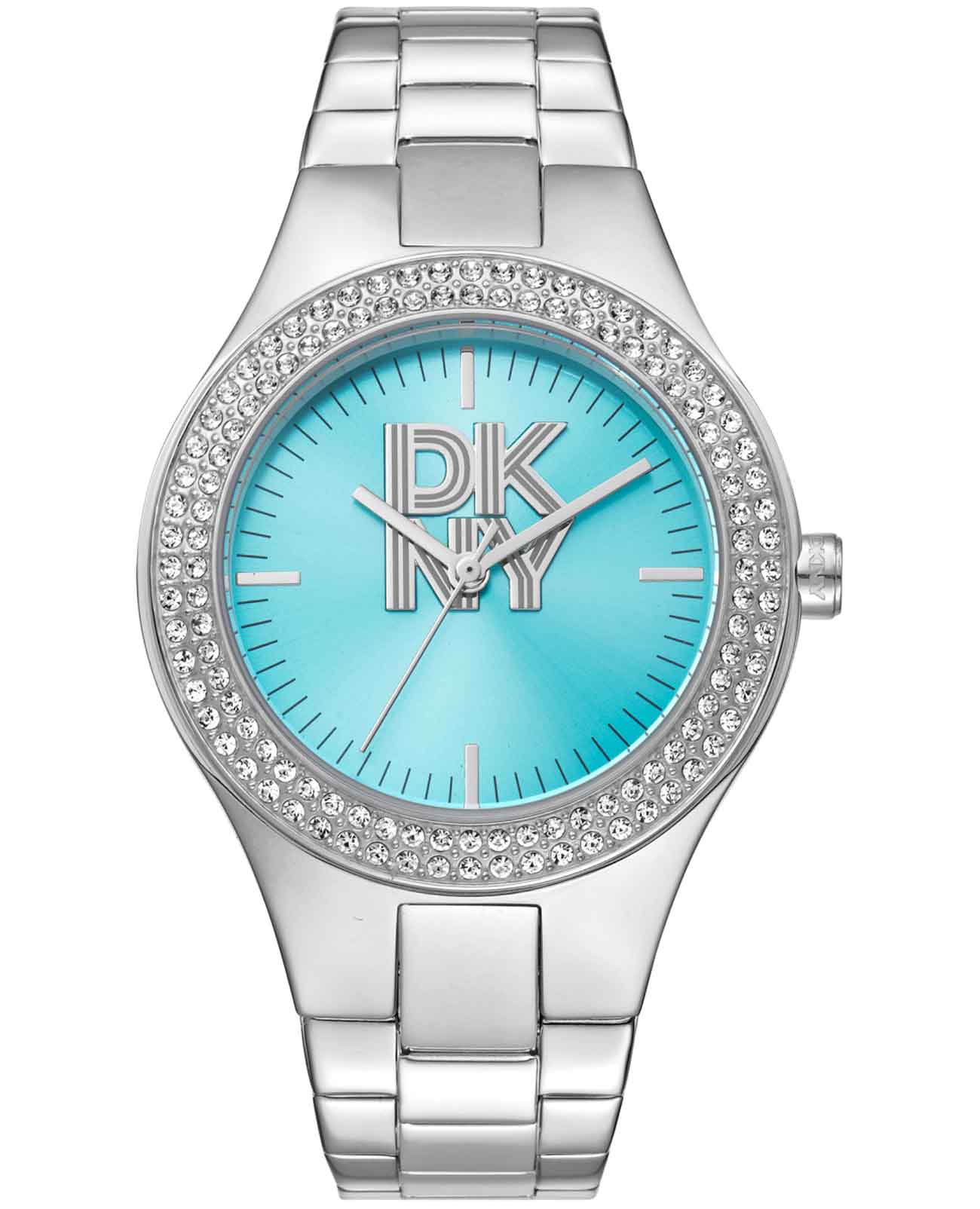 DKNY DKNY Parsons Glitz DK1L025M0035  DK1L025M0035 кварцевые женские часы голубой циферблат, браслет нержавеющая сталь — вид спереди