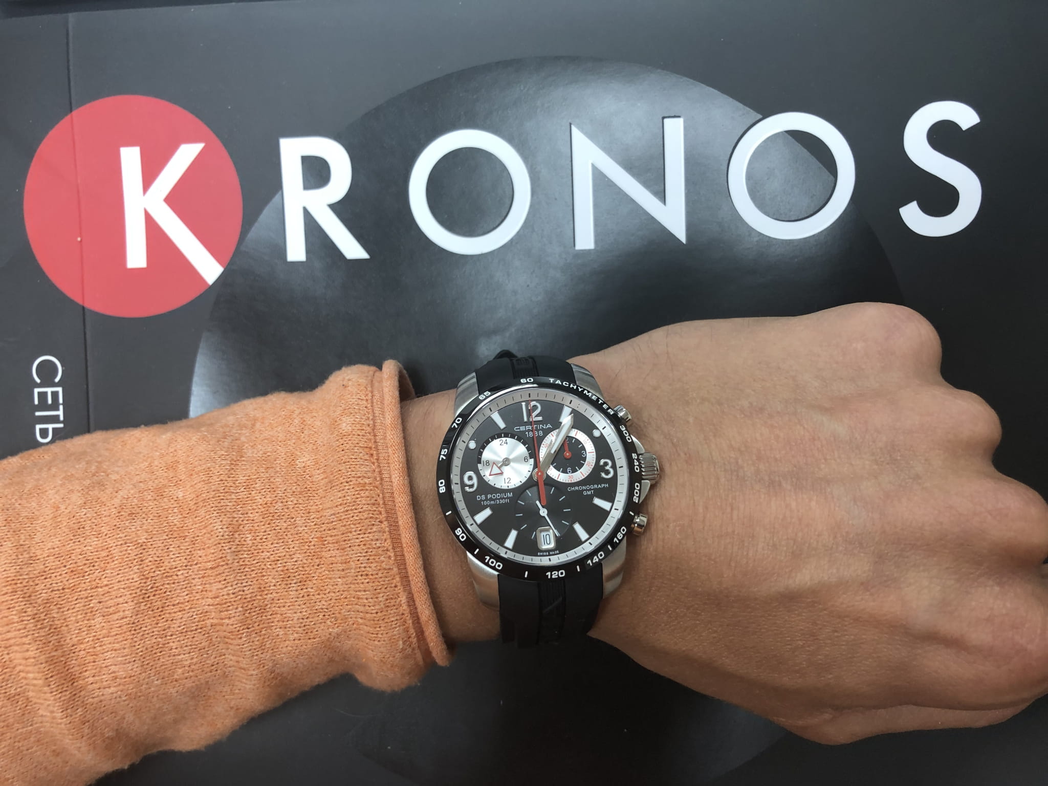 Certina Certina DS Podium C001.639.27.057.00 мужские часы черный циферблат на запястье