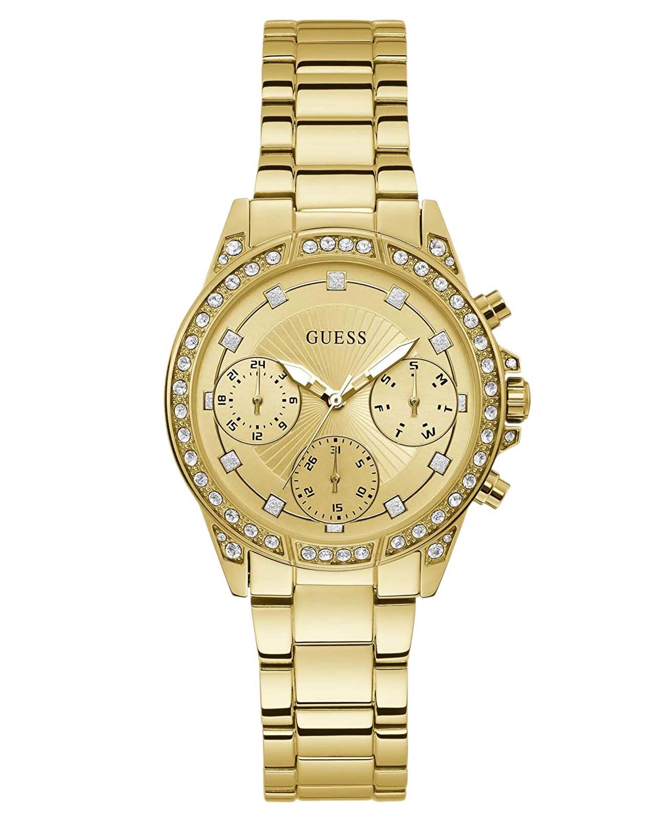 Guess Guess W1293L2  W1293L2 кварцевые женские часы золотой циферблат, браслет сталь с ip покрытием — вид спереди