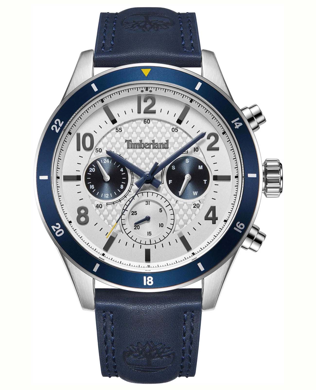 Timberland Timberland Hooksett TDWGF2201003  TDWGF2201003 кварцевые мужские часы белый циферблат, браслет кожаный — вид спереди