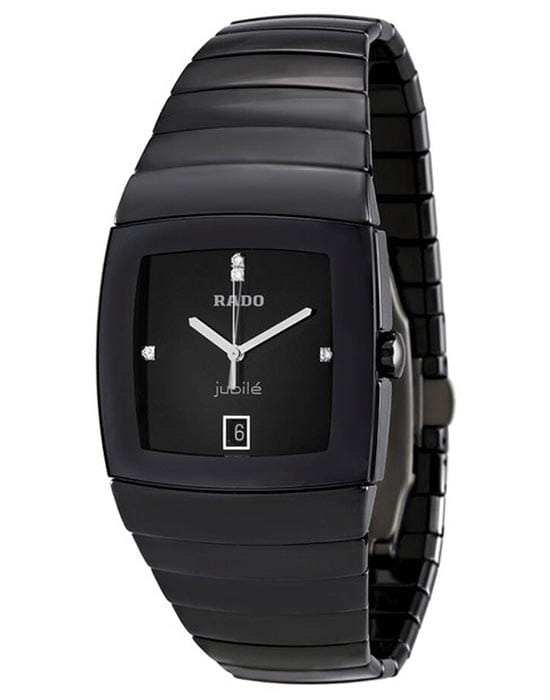 Rado Rado Sintra R13723702  R13723702 кварцевые женские часы черный циферблат, браслет керамика — вид спереди