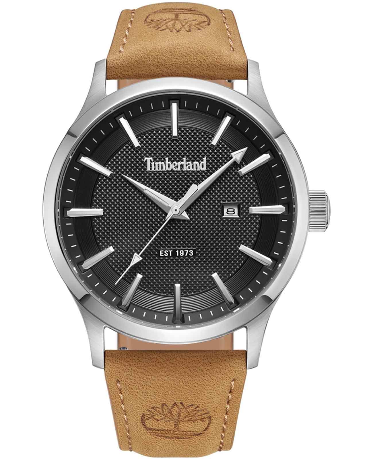 Timberland Timberland Trumbull TDWGB0041003  TDWGB0041003 кварцевые мужские часы черный циферблат, браслет кожаный — вид спереди