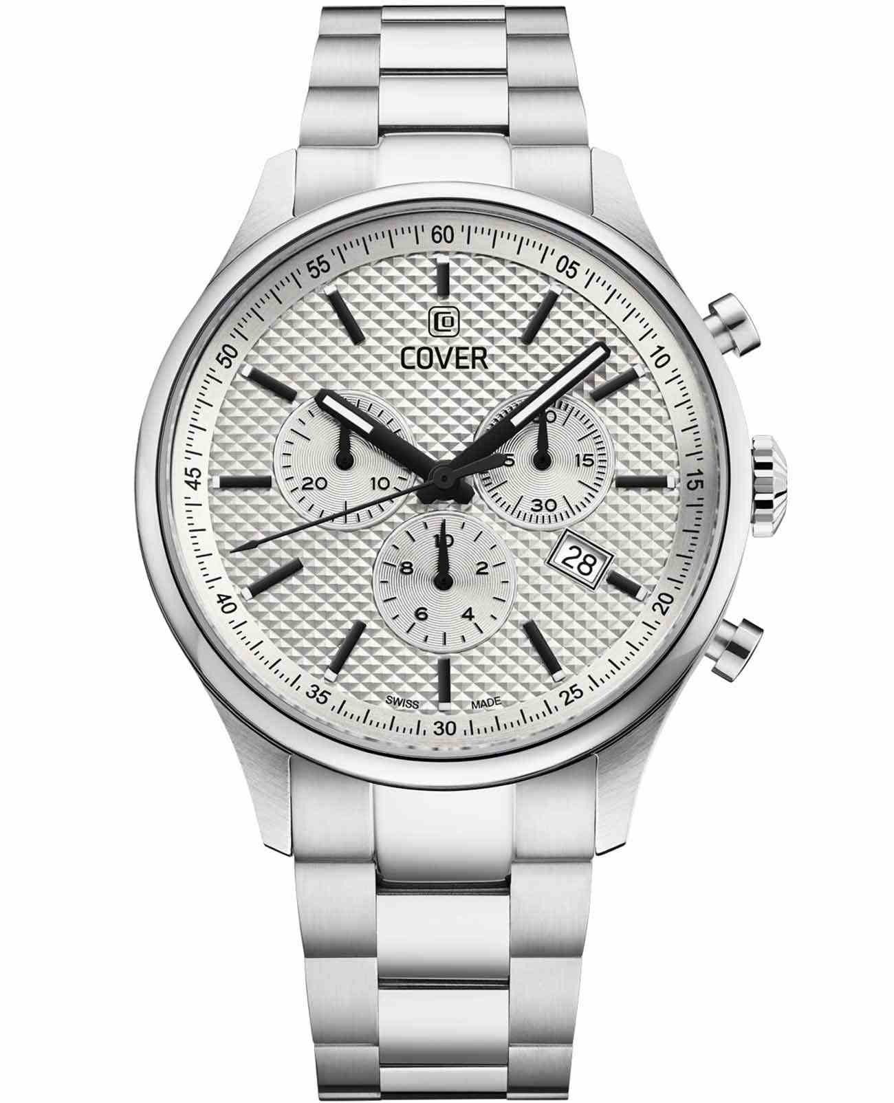 Cover Cover Chapman Chrono II CO220.02  CO220.02 кварцевые мужские часы серебристый циферблат, браслет нержавеющая сталь — вид спереди