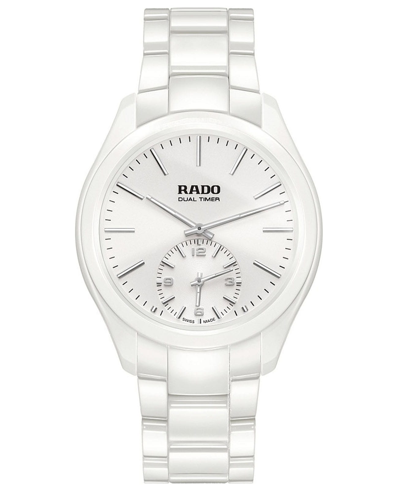 Rado Rado Hyperchrome R32113102  R32113102 кварцевые мужские часы белый циферблат, браслет высокотехнологичная керамика — вид спереди