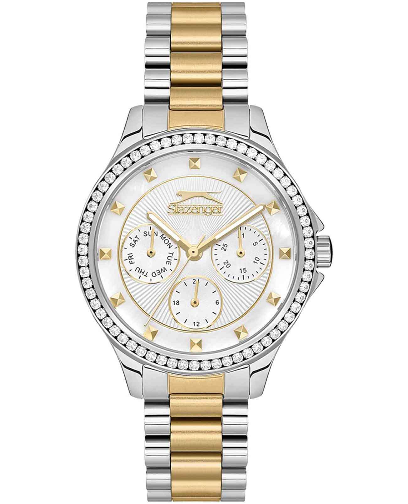 Slazenger Slazenger SL.09.2241.4.03  SL.09.2241.4.03 кварцевые женские часы серебристый циферблат, браслет нержавеющая сталь с ip-покрытием — вид спереди