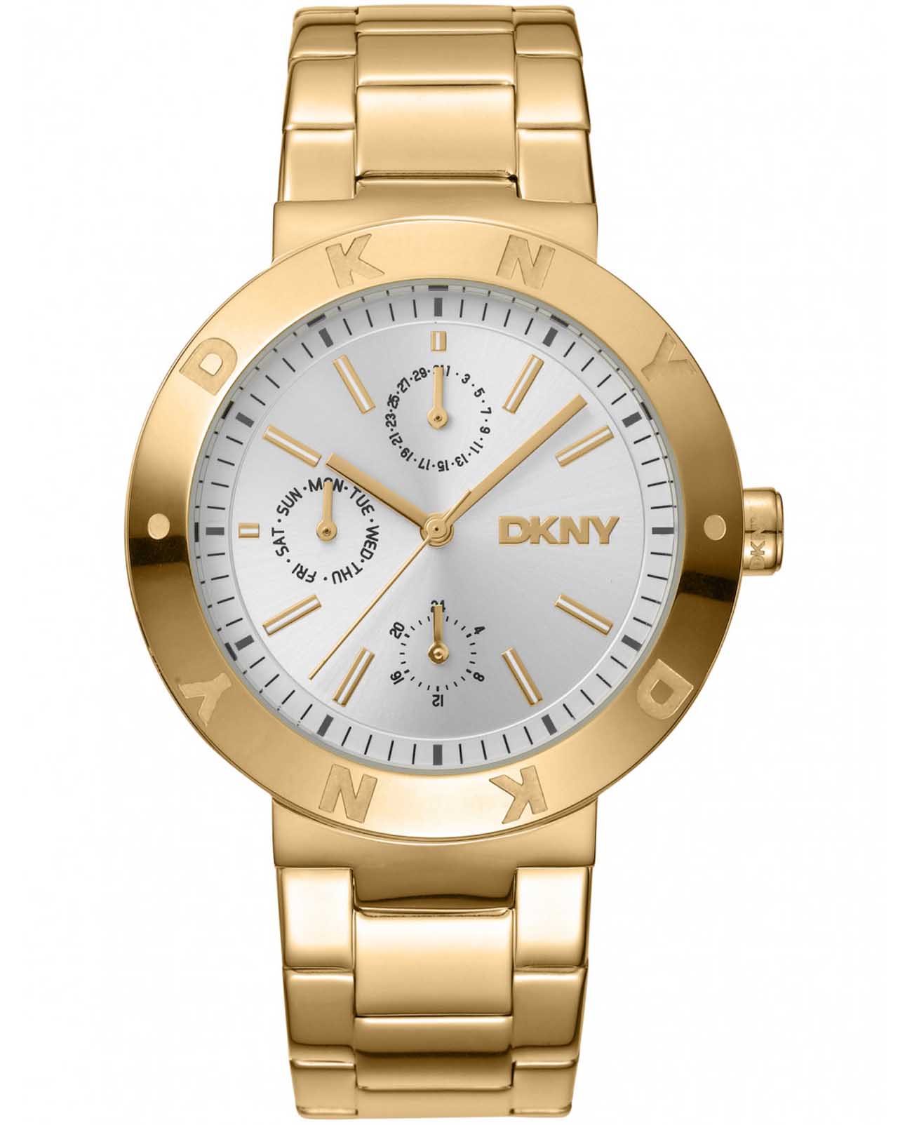 DKNY DKNY Eastside Maxi DK1L022M0035  DK1L022M0035 кварцевые женские часы серебристый циферблат, браслет нержавеющая сталь с ip-покрытием — вид спереди